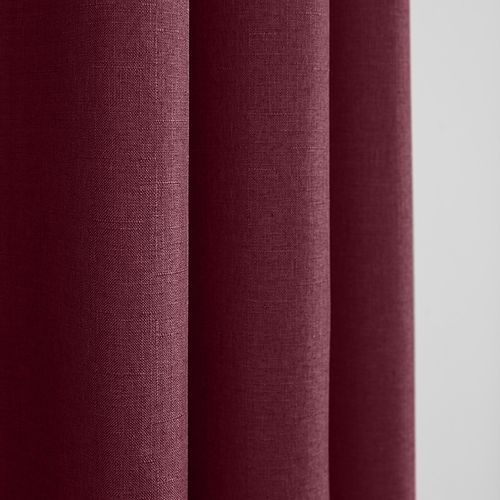 Paire De Rideaux Tamisants à Oeillets Effet Lin "moonlight" Lie De Vin