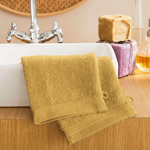 Lot De 6 Gants De Toilette Éponge "spa" 15 X 21 Cm / 400 Gr/m²