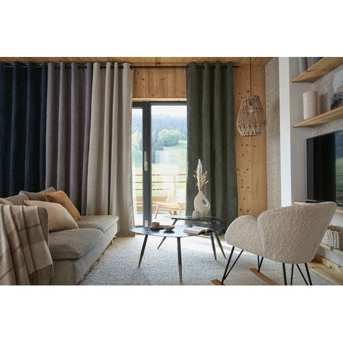 Lot De 2 Rideaux Occultants Phoniques Et Thermiques Doublés Polaire "bjorn" 100% Opaque