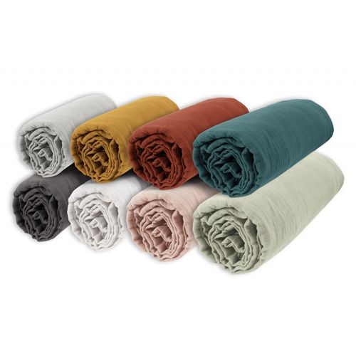 Drap Housse "gaïa" - 90x200 Cm - "gaze De Coton" L'effet Papillon