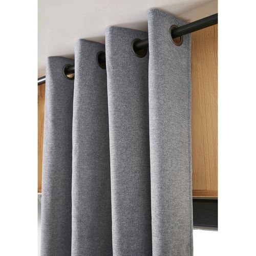 Lot De 2 Rideaux Occultants Phoniques Et Thermiques Doublés Polaire "bjorn" 100% Opaque