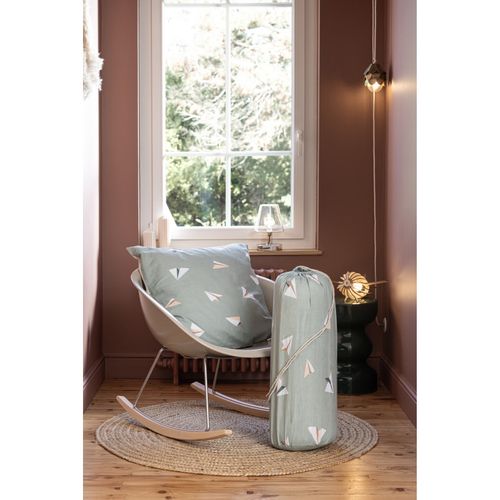 Couette - 140x200 Cm - "petits Papiers" Réversible 100% Coton / 57 Fils/cm²