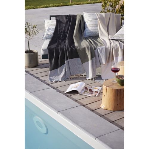 Fouta Avec Franges "marin" 100 X 200 Cm 100% Coton Recyclé