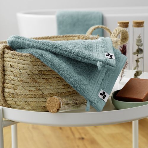 Lot De 2 Gants De Toilette "garance" 15 X 21 Cm / 100% Coton Bio / 600 Gr/m²