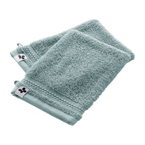 Lot De 2 Gants De Toilette "garance" 15 X 21 Cm / 100% Coton Bio / 600 Gr/m²