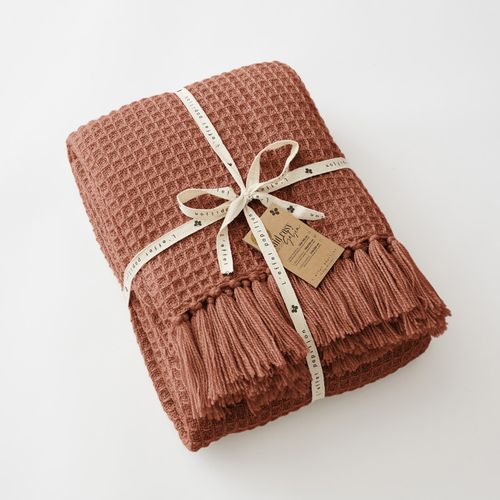 Couvre Lit à Franges Nid D'abeille "gabin" 240 X 260 Cm L'effet Papillon