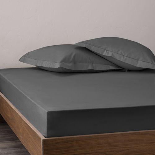 Drap Housse Percale "julian" Avec Bonnet 35 Cm - 200x200 Cm - Coton Pur