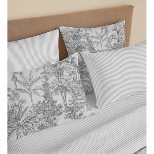 Pack Complet Housse De Couette Réversible "vanessa" 6 Pièces Pour Lit 160 X 200 Adama Perle