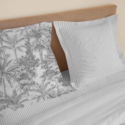 Parure De Draps 4 Pièces "vanessa" Pour Lit 140 X 190 Cm Adama Perle