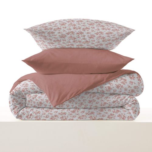 Pack Complet Housse De Couette Réversible "vanessa" 6 Pièces Pour Lit 160 X 200 Eloise Abricot