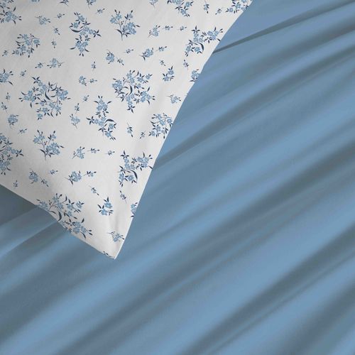 Pack Complet Housse De Couette Réversible "vanessa" 4 Pièces Pour Lit 90 X 190 Louise Bleu