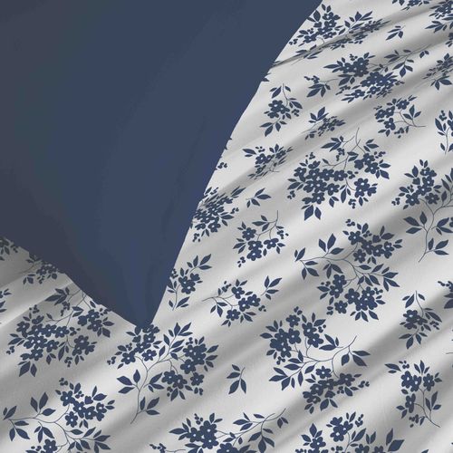 Pack Complet Housse De Couette Réversible "vanessa" 4 Pièces Pour Lit 90 X 190 Eloise Bleu