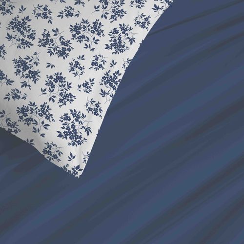 Pack Complet Housse De Couette Réversible "vanessa" 4 Pièces Pour Lit 90 X 190 Eloise Bleu