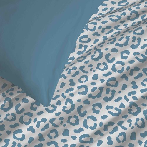 Pack Complet Housse De Couette Réversible "vanessa" 6 Pièces Pour Lit 140 X 190 Diana Bleu