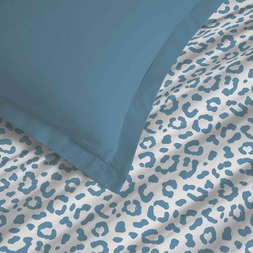 Parure De Draps 4 Pièces "vanessa" Pour Lit 140 X 190 Cm Diana Bleu