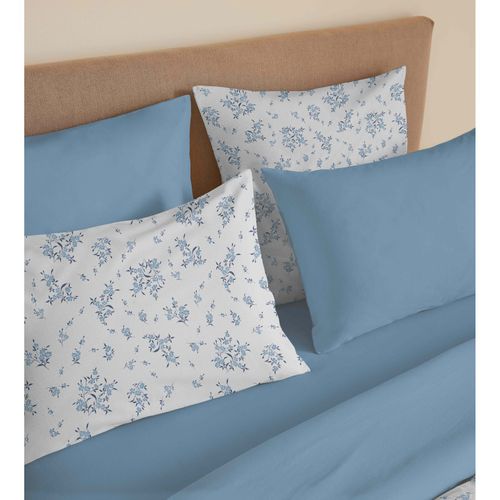 Pack Complet Housse De Couette Réversible "vanessa" 6 Pièces Pour Lit 160 X 200 Louise Bleu