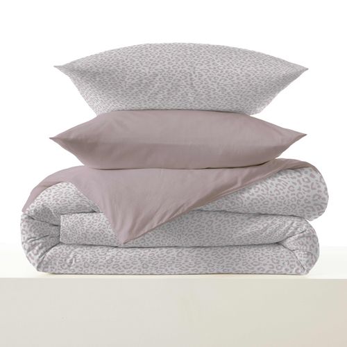 Pack Complet Housse De Couette Réversible "vanessa" 6 Pièces Pour Lit 140 X 190 Diana Blush