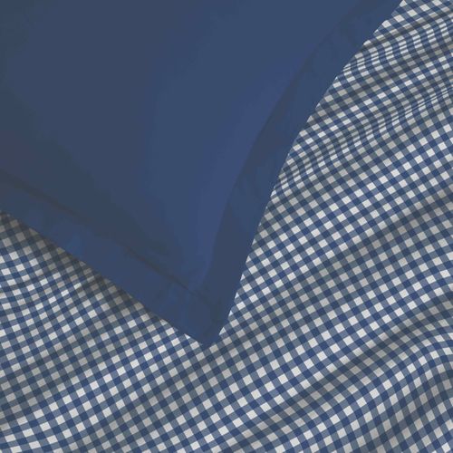 Parure De Draps 4 Pièces "vanessa" Pour Lit 160 X 200 Cm "grande Largeur" Gabrielle Marine