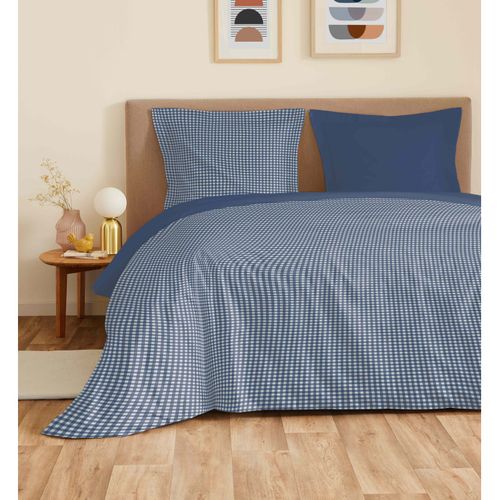 Parure De Draps 4 Pièces "vanessa" Pour Lit 160 X 200 Cm "grande Largeur" Gabrielle Marine