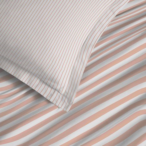 Parure De Draps 4 Pièces "vanessa" Pour Lit 140 X 190 Cm Palerme Blush