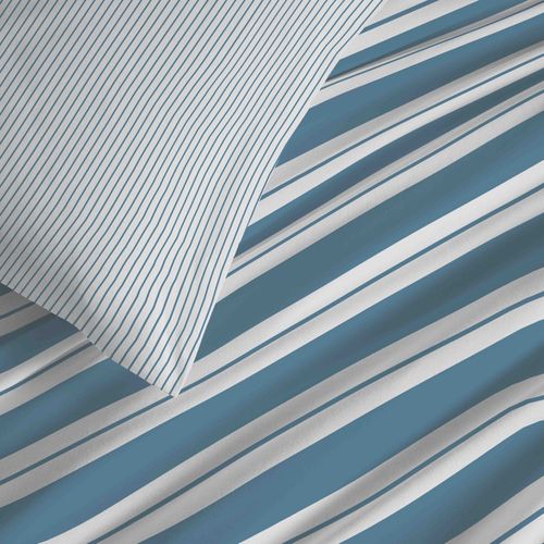 Pack Complet Housse De Couette Réversible "vanessa" 6 Pièces Pour Lit 160 X 200 Florence Denim