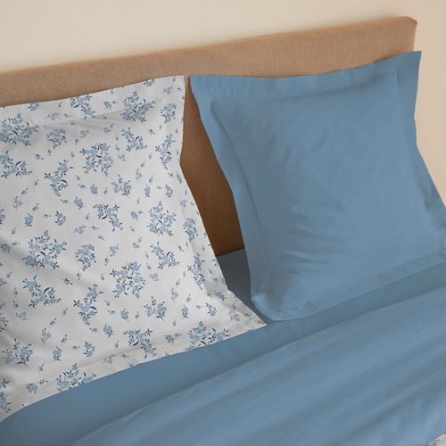 Parure De Draps 4 Pièces "vanessa" Pour Lit 140 X 190 Cm Louise Bleu