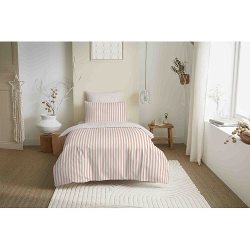 Pack Complet Housse De Couette Réversible "vanessa" 4 Pièces Pour Lit 90 X 190 Palerme Blush