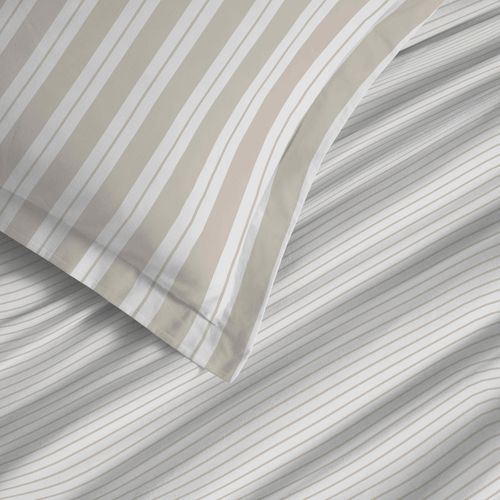 Parure De Draps 4 Pièces "vanessa" Pour Lit 160 X 200 Cm "grande Largeur" Florence Naturel