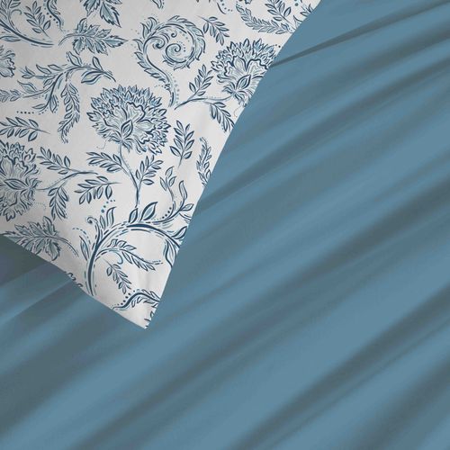 Pack Complet Housse De Couette Réversible "vanessa" 6 Pièces Pour Lit 160 X 200 Salma Bleu