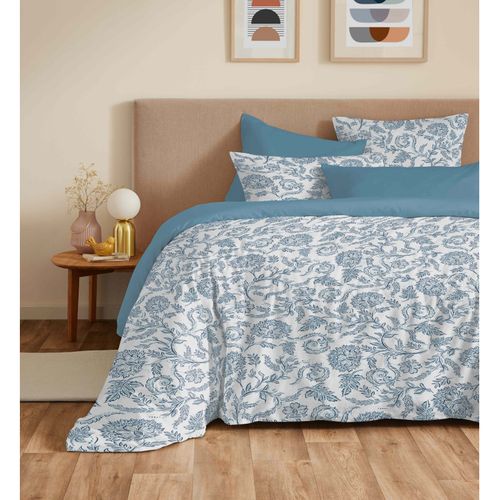 Pack Complet Housse De Couette Réversible "vanessa" 6 Pièces Pour Lit 160 X 200 Salma Bleu