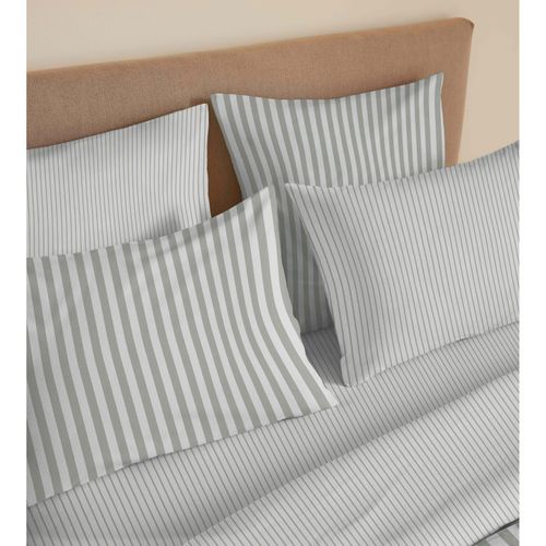 Pack Complet Housse De Couette Réversible "vanessa" 6 Pièces Pour Lit 160 X 200 Palerme Eucalyptus