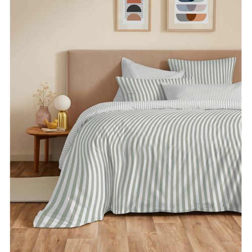 Pack Complet Housse De Couette Réversible "vanessa" 6 Pièces Pour Lit 160 X 200 Palerme Eucalyptus