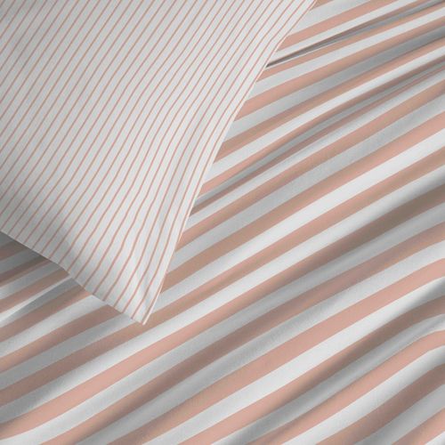 Pack Complet Housse De Couette Réversible "vanessa" 6 Pièces Pour Lit 140 X 190 Palerme Blush