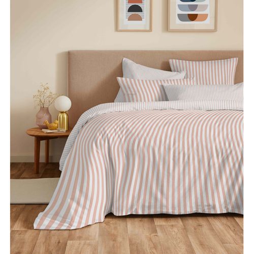Pack Complet Housse De Couette Réversible "vanessa" 6 Pièces Pour Lit 140 X 190 Palerme Blush