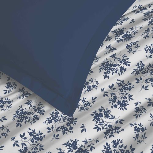 Parure De Draps 4 Pièces "vanessa" Pour Lit 160 X 200 Cm "grande Largeur" Eloise Bleu