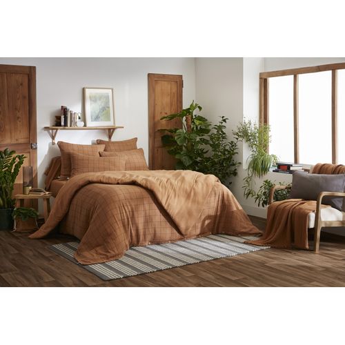 Housse De Couette Réversible "gaïa Match" Tissé-teint Grands Carreaux - 140x200 Cm - "gaze De Coton"