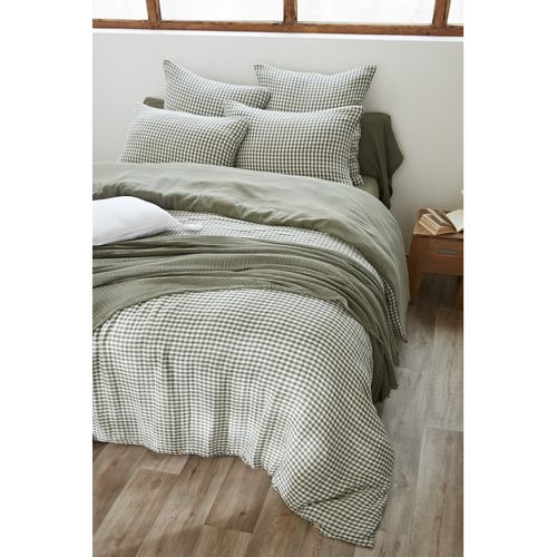 Housse De Couette Réversible "vickie" Tissé-teint - 240x220 Cm - "gaze De Coton"