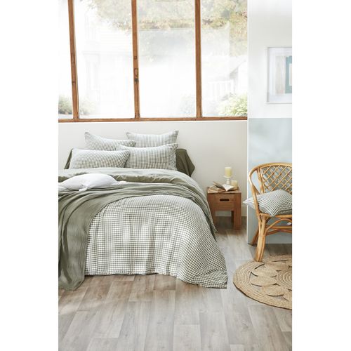 Housse De Couette Réversible "vickie" Tissé-teint - 240x220 Cm - "gaze De Coton"