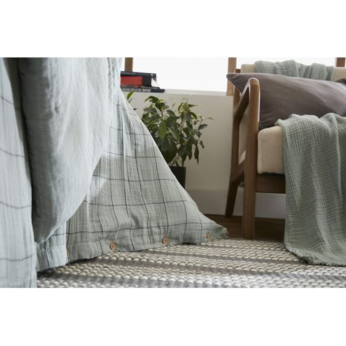 Housse De Couette Réversible "gaïa Match" Tissé-teint Grands Carreaux - 140x200 Cm - "gaze De Coton"
