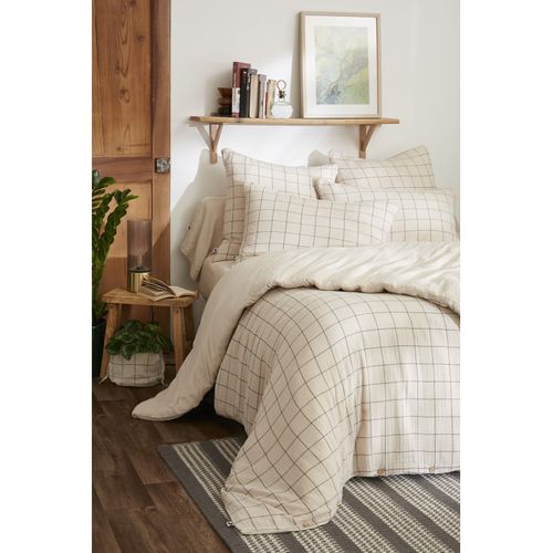 Housse De Couette Réversible "gaïa Match" Tissé-teint Grands Carreaux - 240x220 Cm - "gaze De Coton"