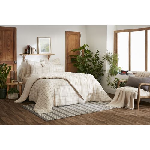 Housse De Couette Réversible "gaïa Match" Tissé-teint Grands Carreaux - 240x220 Cm - "gaze De Coton"