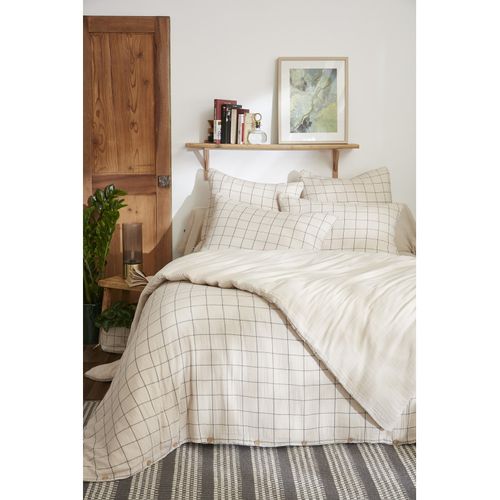 Housse De Couette Réversible "gaïa Match" Tissé-teint Grands Carreaux - 240x220 Cm - "gaze De Coton"