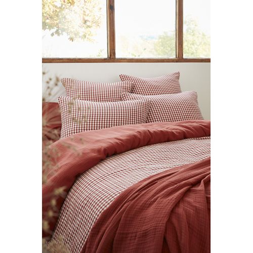 Housse De Couette Réversible "vickie" Tissé-teint - 200x200 Cm - "gaze De Coton" L'effet Papillon