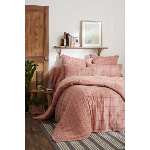 Housse De Couette Réversible "gaïa Match" Tissé-teint Grands Carreaux - 260x240 Cm - "gaze De Coton"