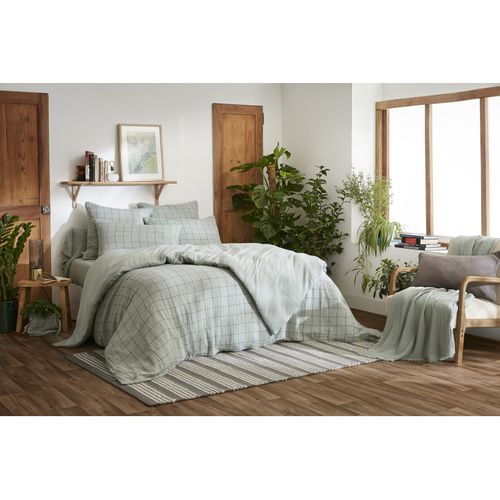 Housse De Couette Réversible "gaïa Match" Tissé-teint Grands Carreaux - 240x220 Cm - "gaze De Coton"