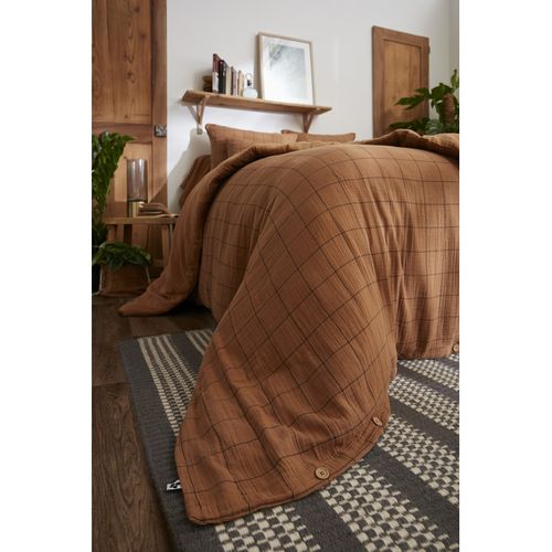 Housse De Couette Réversible "gaïa Match" Tissé-teint Grands Carreaux - 240x220 Cm - "gaze De Coton"