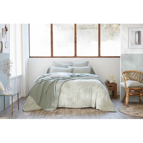 Housse De Couette Réversible "vickie" Tissé-teint - 200x200 Cm - "gaze De Coton"