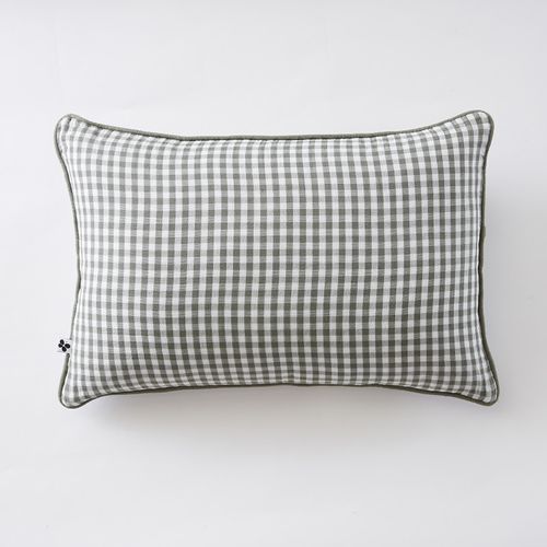 Coussin Déhoussable Avec Passepoil Tissé Teint "vickie" - 40x60 Cm - "gaze De Coton"