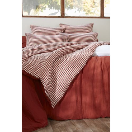 Housse De Couette Réversible "vickie" Tissé-teint - 240x220 Cm - "gaze De Coton"