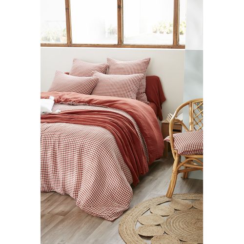 Housse De Couette Réversible "vickie" Tissé-teint - 240x220 Cm - "gaze De Coton"